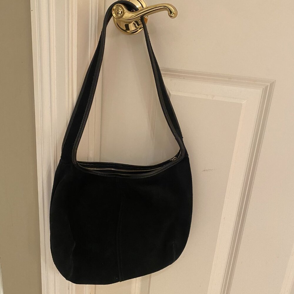 Vintage Suede black leather purse